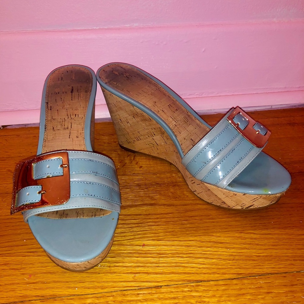 Blue Buckled Sandals